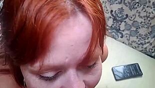 redhead swallows cousin cock on webcam while spanked
