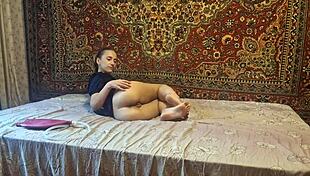 A guy gives a girl an enema at home