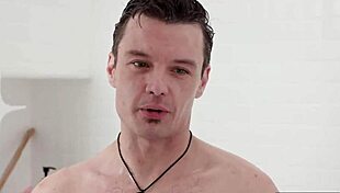 My friends busty shemale stepsis joins me in shower