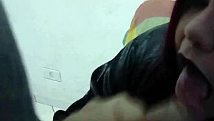 chubby bbw with huge tits gives sloppy blowjob facial