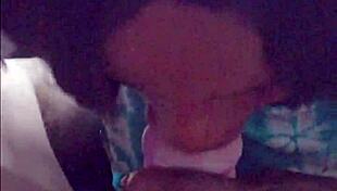 Hot black princess sucks white cock deeply