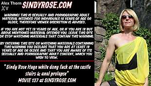 Sindy Rose Huge White Dong Fuck At The Castle Stairs & Anal Prolapse