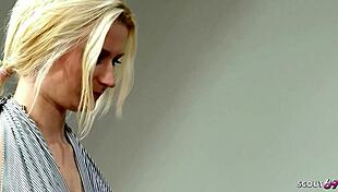blonde teen gets first casting fuck from older guy
