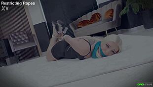 teen dutch blonde dancer gets bound and choked in bdsm play