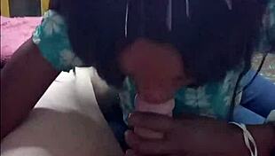 Hot black princess sucks white cock deeply