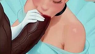 Cinderella princess takes giant black cock in hentai ai scene