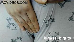 rubbing pussy while wearing pajamas at home