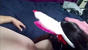 Hot black princess sucks white cock deeply