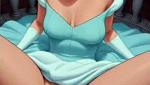 Cinderella princess takes giant black cock in hentai ai scene