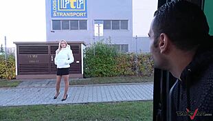 Milf Secretary DOUBLE POUNDED In Driving Van