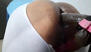 huge ass redhead trans in gwen tennyson cosplay gets massive creampie