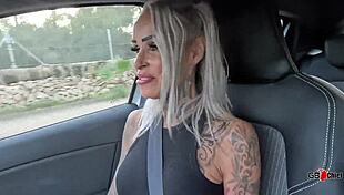 slutty tattoo milf enjoys outdoor beach sex