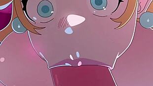 Princess peach gives deepthroat fun
