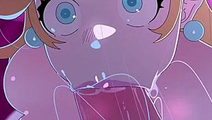 Princess peach gives deepthroat fun