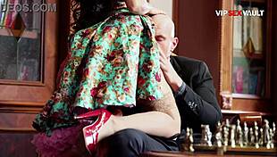 He worships her ass in stockings and spreads cheeks deep