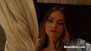 pale white submissive big natural tits lesbian slave gets whipped