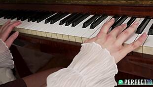 Eva foreva chooses pussy play over piano practice