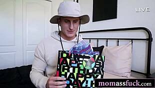 Birthday leads to anal fun with stepson on sofa