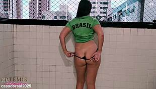 Wife dances brazilian style and strips off her clothes