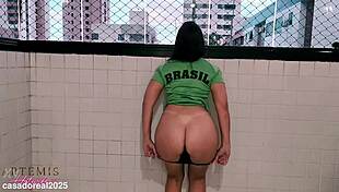 Wife dances brazilian style and strips off her clothes