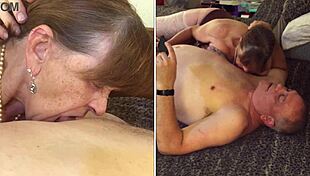 Granny norma jean white gloved sucking