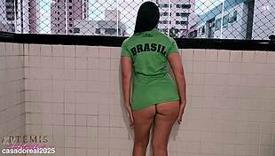Wife dances brazilian style and strips off her clothes