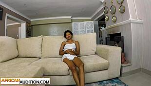 naughty ebony teen big ass doggystyle at casting after blowjob