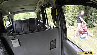 blonde busty british milf caught taking a piss and fucked on the taxi bonnet