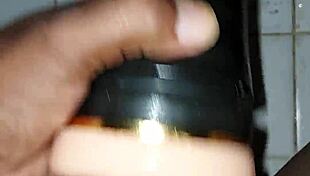 Amateur jerks off his big cock in homemade video