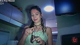 Hippie eva fay meets a stranger in her van