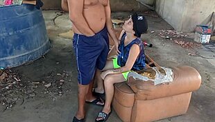 Anal on the terrace with the lesbian