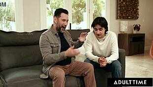 virgin boy teams up with stepdad to fuck stepmom