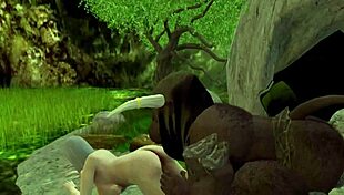 Granny tried seducing that huge minotaur