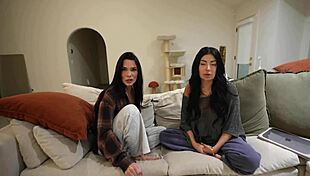 big boob besties caught watching porn for threesome