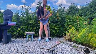 rough outdoor fuck in the garden while picking berries