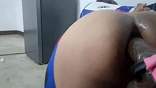 Fat ass sissy embarrassed after farting from anal creampie