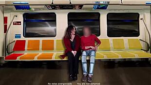 masturbo a un desconocido en el tren mientras mi esposo filma todo