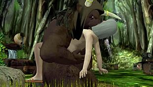 Granny tried seducing that huge minotaur