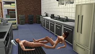Chef and waitress have sex in restaurant kitchen
