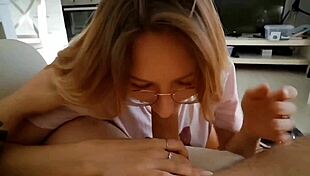 Affectionate girlfriend loves sucking my big cock