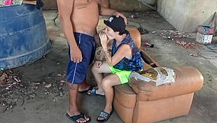 Anal on the terrace with the lesbian