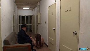 horny police officer fucks bitch outside prison cell