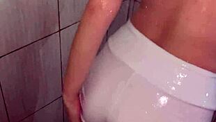 Girl Smiling While Taking Wet Look Bath Underwater