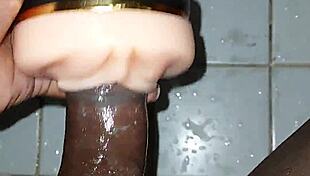 Amateur jerks off his big cock in homemade video