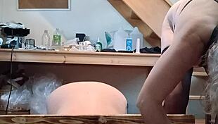 Slave f gets pounded hard with a dildo
