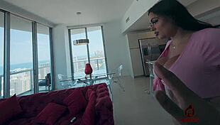 bts sexy zoey foxx gives sloppy head on penthouse balcony