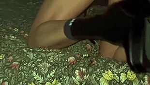 party got hot in leather skirt