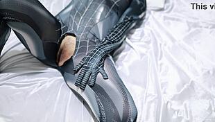 indonesian spiderman cosplay with big butt sex