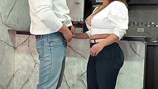 bored hot latina milf sucks me at home i fuck her in living room and she eats cum from broken condom