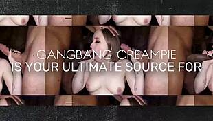 Peachy catsnack takes multiple creampie loads in gangbang